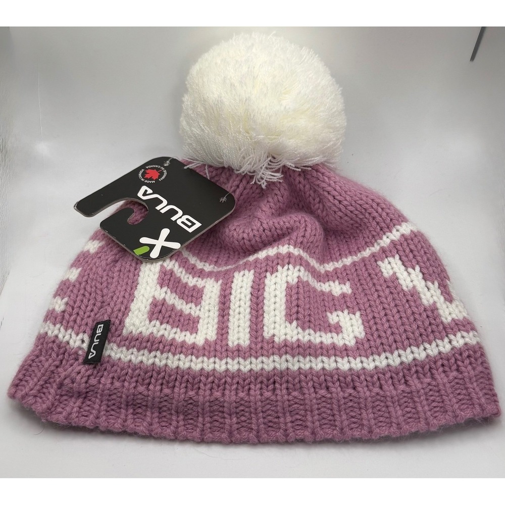 NEW NWT BULA S/M Big White Beanie Pom Pom Knit Hat Winter Ski Snowboard Women - Picture 2 of 4
